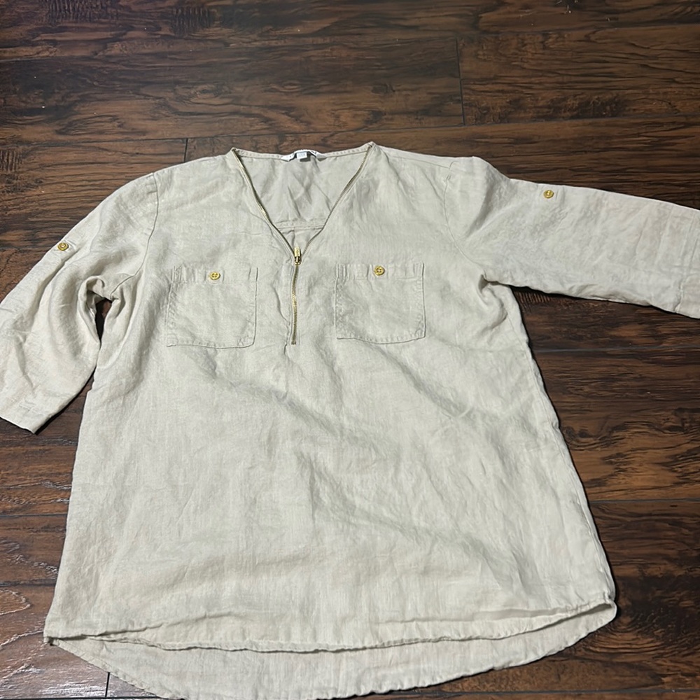 Ellen Tracy 100% linen shirt